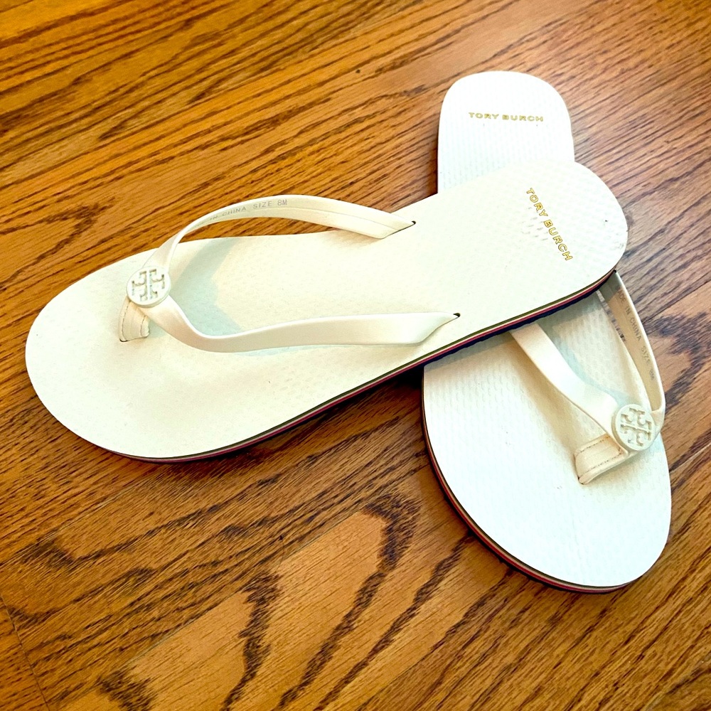 Tory Burch Stacked Color Ivory Flip Flop